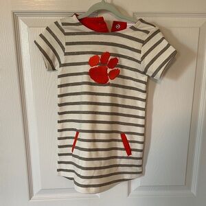 Clemson Striped Paw Print Dress